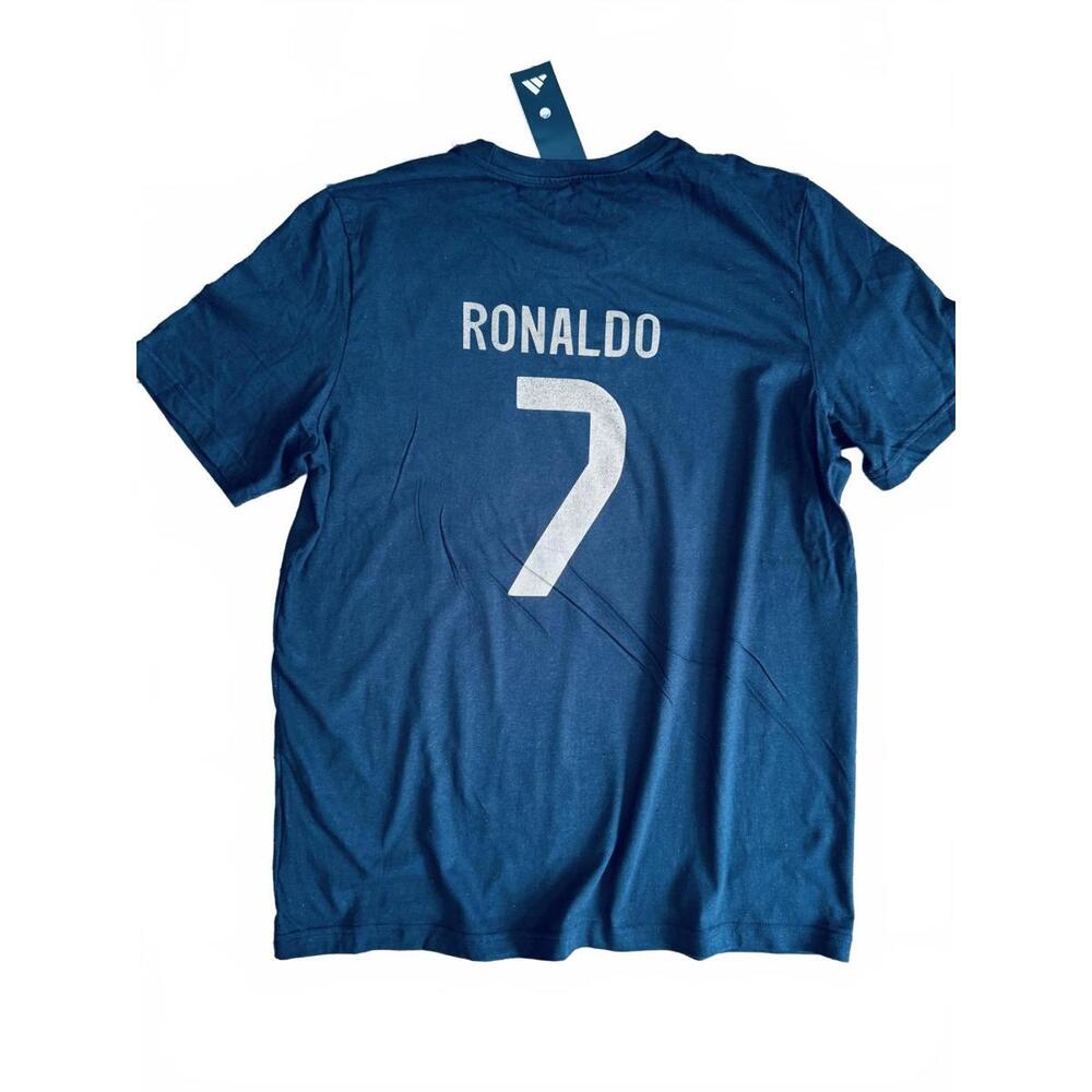 Large Adidas Real Madrid Black Cotton T-shirt Cristiano Ronaldo #7 25/26